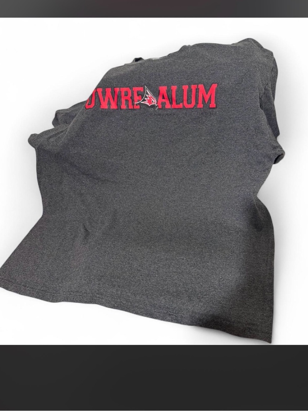 University Alumni Gray Tee with Red Logo